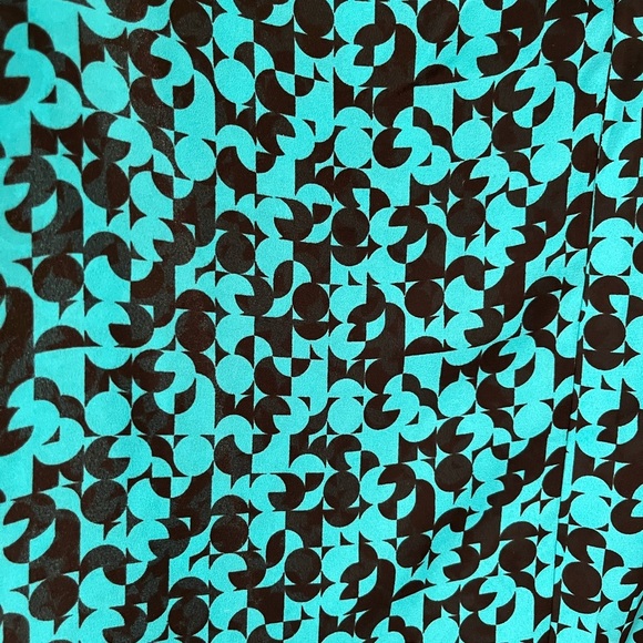 Worthington Turquoise & Black Patterned Sleeveless Blouse Women’s Size Medium - Picture 4 of 14